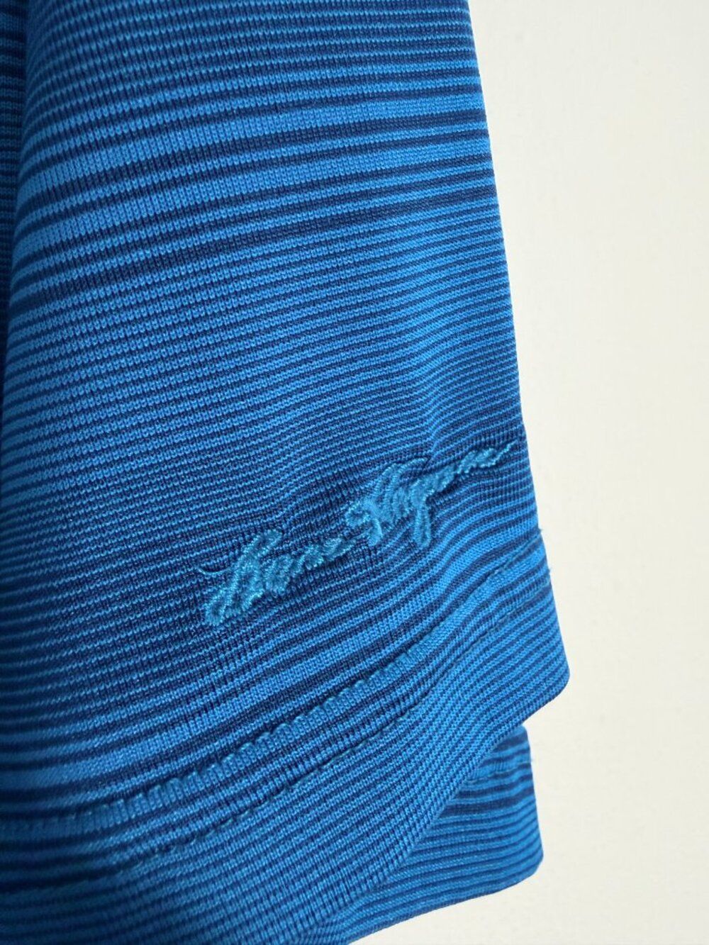 Ben Hogan Blue Striped Performance Golf Polo Shirt Size L Athletic Minimalist - Picture 4 of 6